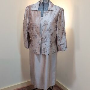 Coldwater Creek Elegant Light Antique Gold Dress Suit Sz 16